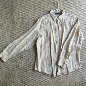 Nautica Linen Button Down Shirt Men's XL